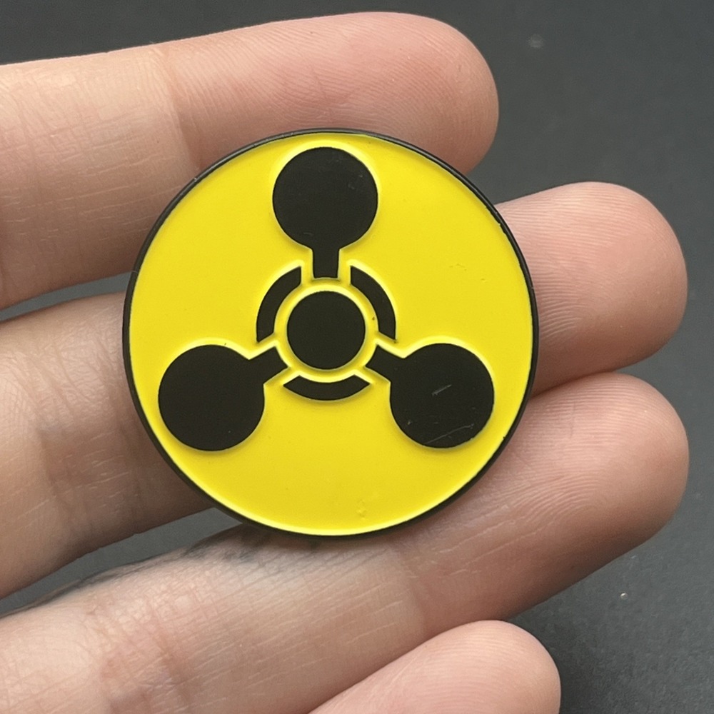 Yellow‎ Sarin Gas Chemical Symbol Novelty Lapel Hat Pin